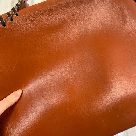 Vintage 60s/70s Hippie Woodstock Era Leather Octagram Stachel - Picture 2 of 5